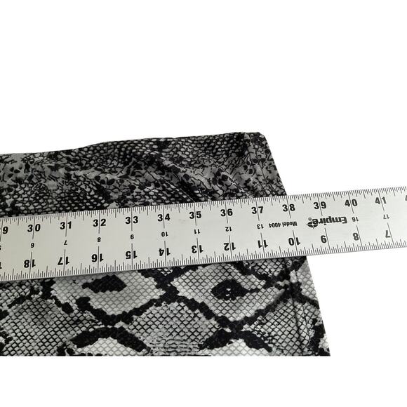 NWT Worth It Womens One Size Gray Black Dress Snake Print Zip Front Bodycon - Picture 6 of 13
